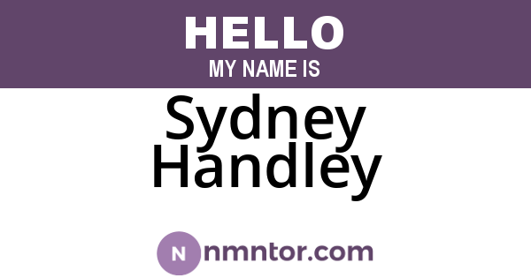 Sydney Handley
