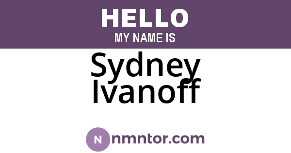 Sydney Ivanoff