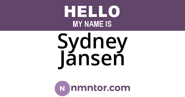 Sydney Jansen