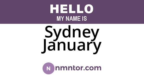 Sydney January