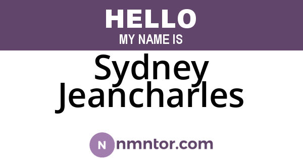 Sydney Jeancharles