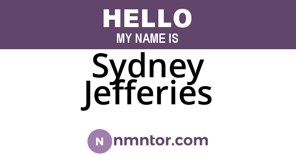Sydney Jefferies