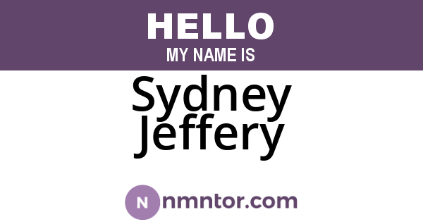 Sydney Jeffery