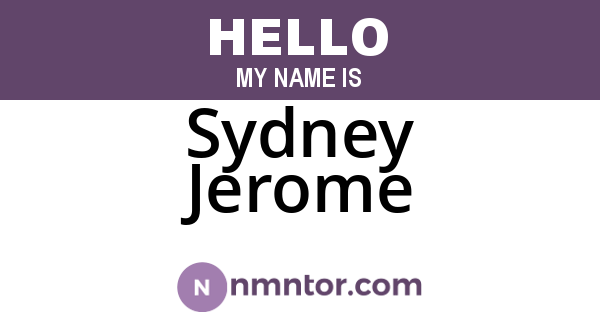 Sydney Jerome