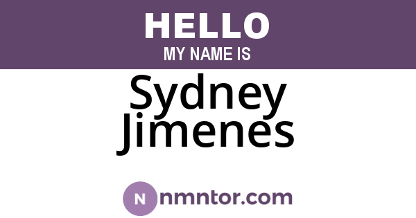 Sydney Jimenes