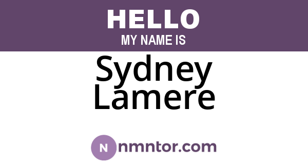 Sydney Lamere