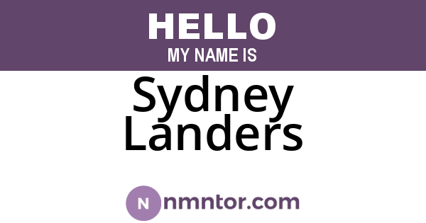 Sydney Landers