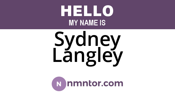 Sydney Langley