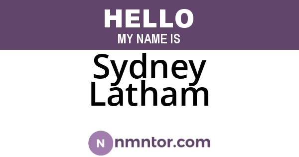 Sydney Latham