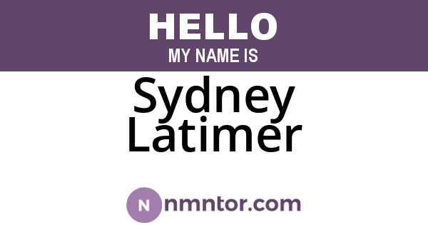 Sydney Latimer