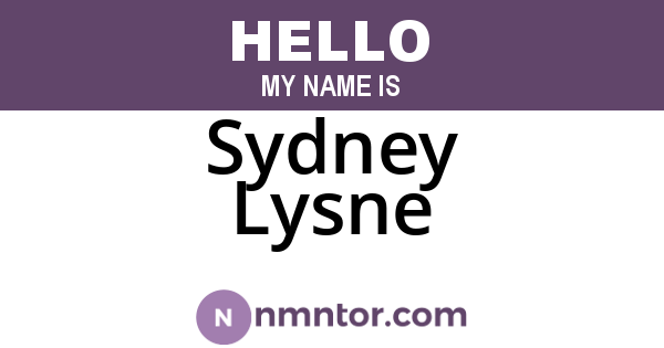Sydney Lysne