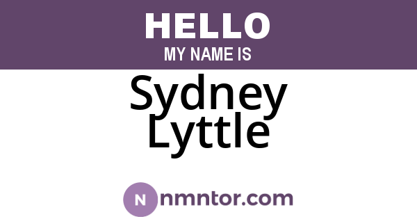 Sydney Lyttle