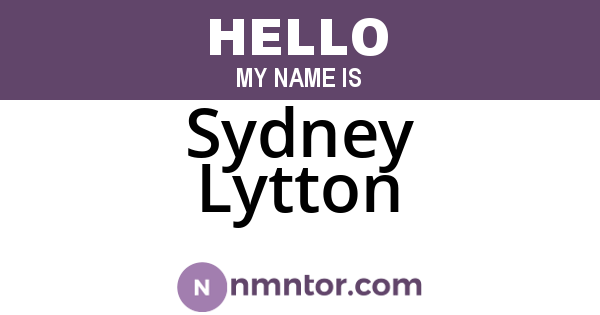 Sydney Lytton