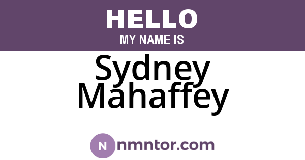 Sydney Mahaffey