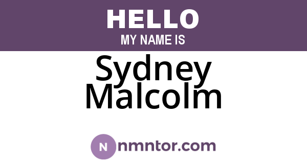 Sydney Malcolm