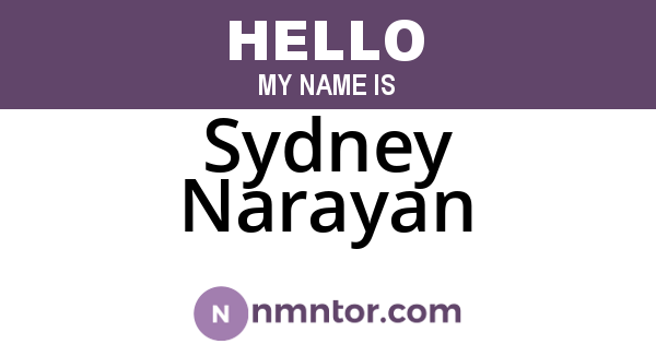 Sydney Narayan