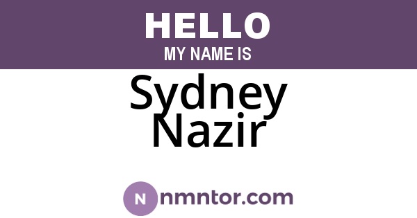 Sydney Nazir