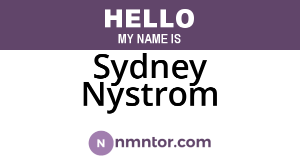 Sydney Nystrom