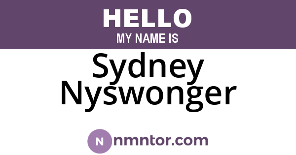 Sydney Nyswonger