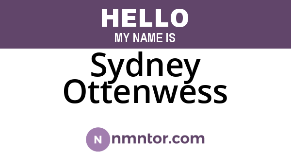 Sydney Ottenwess