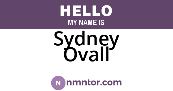 Sydney Ovall