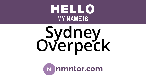 Sydney Overpeck