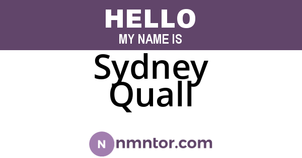 Sydney Quall
