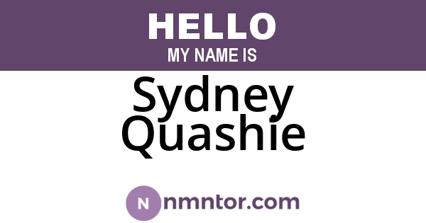 Sydney Quashie