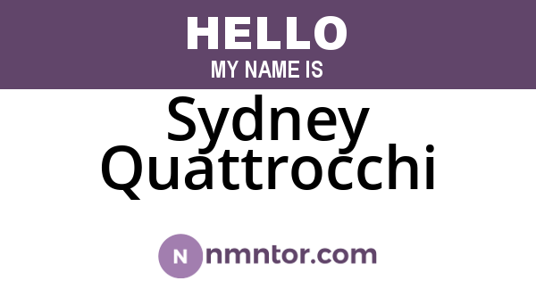 Sydney Quattrocchi