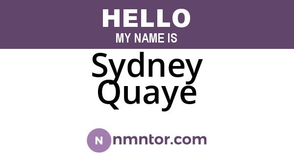 Sydney Quaye