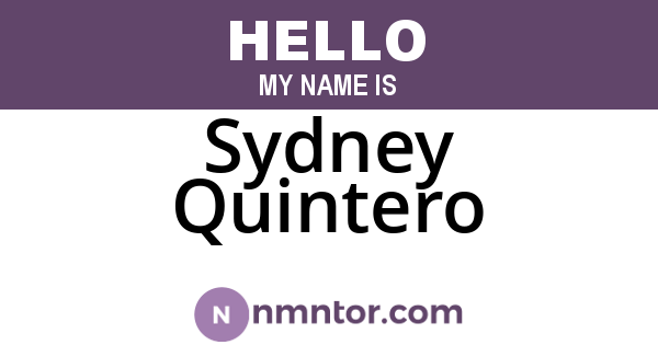 Sydney Quintero