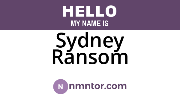 Sydney Ransom