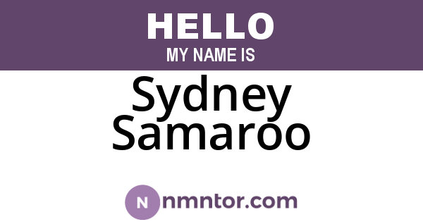 Sydney Samaroo