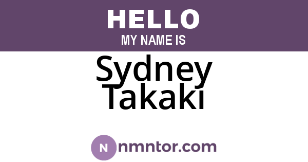 Sydney Takaki