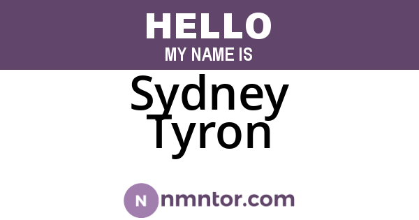 Sydney Tyron