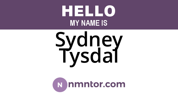 Sydney Tysdal