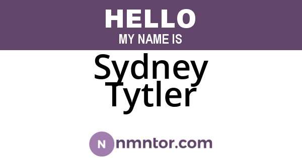 Sydney Tytler