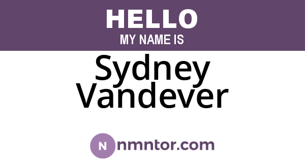 Sydney Vandever