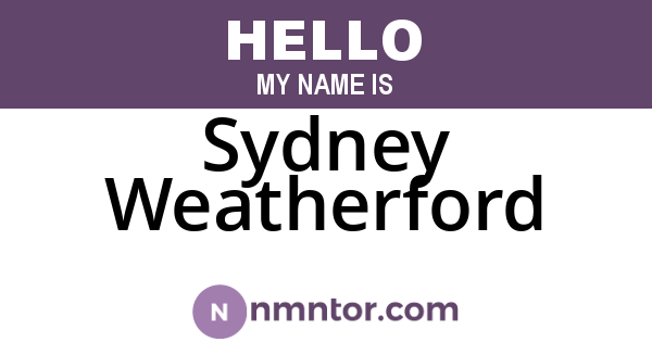 Sydney Weatherford