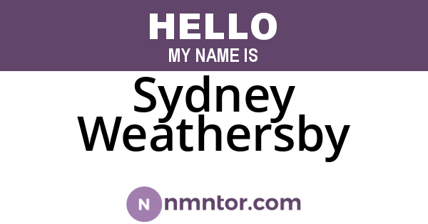 Sydney Weathersby