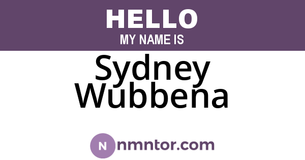Sydney Wubbena