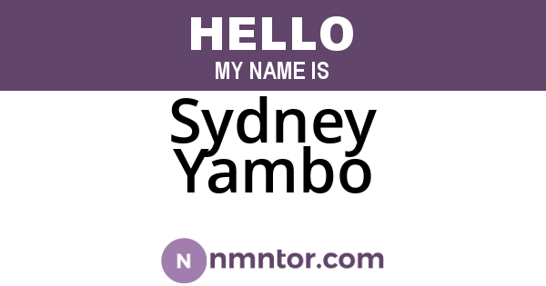 Sydney Yambo