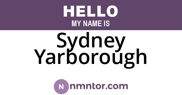 Sydney Yarborough