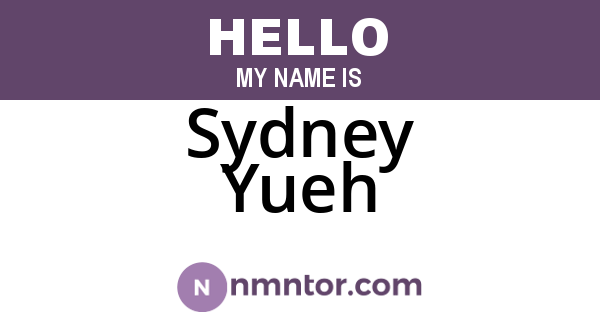 Sydney Yueh