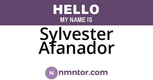 Sylvester Afanador