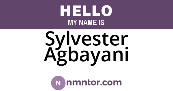 Sylvester Agbayani