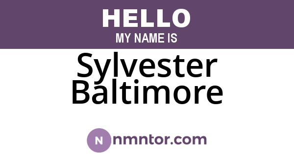 Sylvester Baltimore
