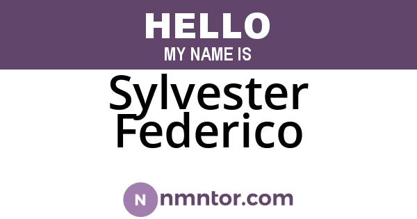 Sylvester Federico