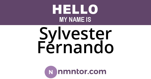 Sylvester Fernando