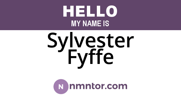 Sylvester Fyffe